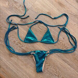 EUC Handmade pole bikini - Teal, Fits size S
